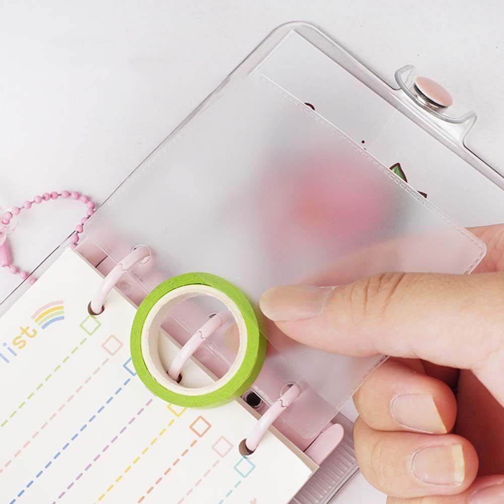 Mmluck Sổ Tay Nhật Ký Mini Bỏ Túi 3 Vòng Rời Hình Cô Gái Hoạt Hình Kawaii