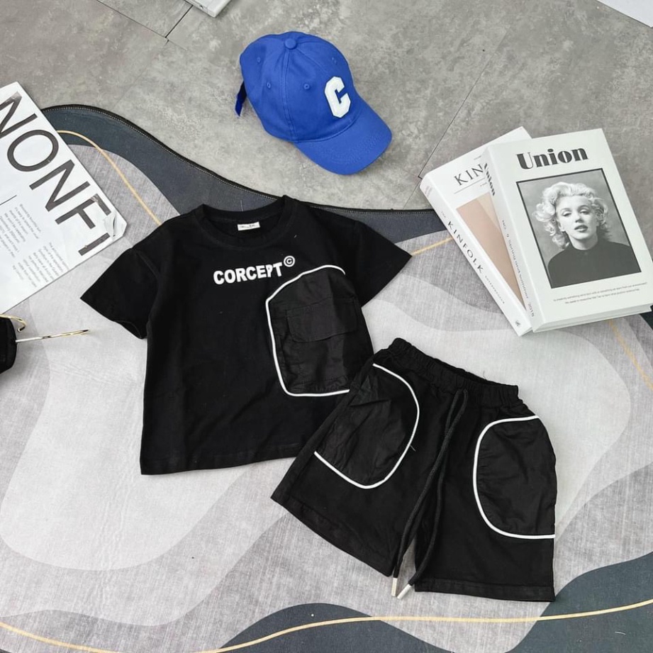 Bộ quần áo cộc tay thể thao bé trai, Bộ quần áo CORCEPT phản quang cho bé size 10-30kg