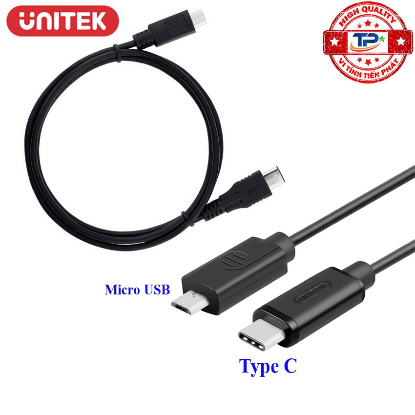 Cáp chuyển USB 3.1 USB Type-C sang Micro USB Unitek Y-C473BK ( USB-C to Micro USB )