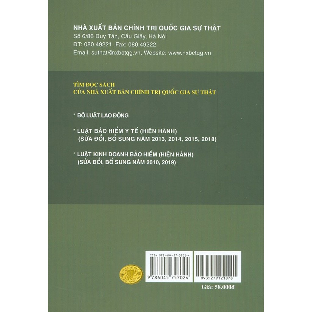 Sách - Cẩm Nang Pháp Luật Về Bảo Hiểm Xã Hội, Bảo Hiểm Y Tế Và Bảo Hiểm Thất Nghiệp | BigBuy360 - bigbuy360.vn