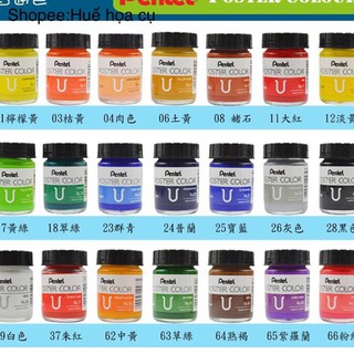 Màu Poster Pentel 30ml – Bán Lẻ Từng Màu, Chất Màu Đậm Nét, Lên Chuẩn,  Dụng Cụ Học Mỹ Thuật