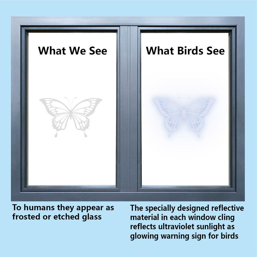 Bộ 24 Miếng Dán Cửa Sổ Chống Va Chạm Hình Bướm Cảnh Báo Chim