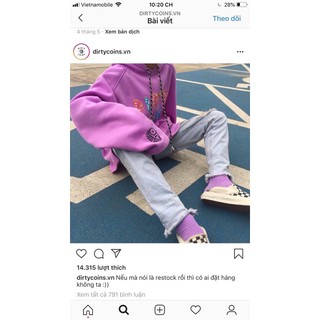 ☀️Áo Hoddie Nỉ Tím Dirty Coins
