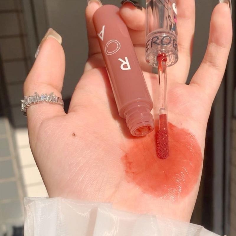 Son Bóng Hiệu Ứng Gương Màu Cam Dưỡng Ẩm Lâu Trôi Không Thấm Nước