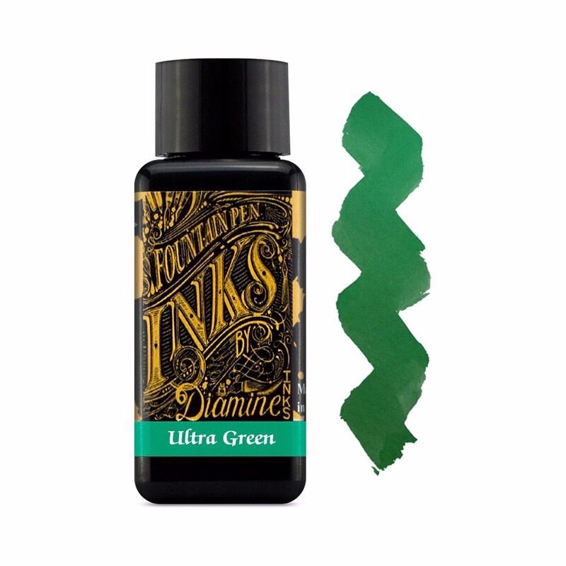 Mực bút máy Diamine - Gam màu Green - Lọ 30ml