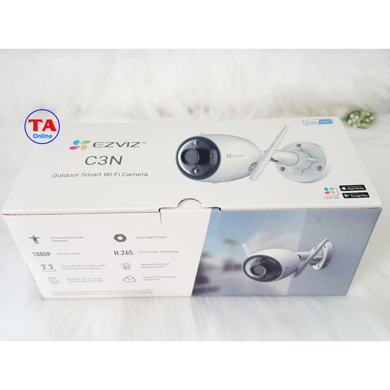 Camera Wifi Thông Minh Ezviz C3N 1080P - Sử dụng công nghệ AI, có màu ban đêm (CS-C3N-A0-3H2WFRL)