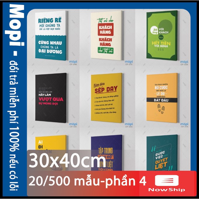 Khung tranh vải Canvas treo tường trang trí Văn Phòng tạo động lực hot nhất Mopi phần 4 cỡ 30x40cm