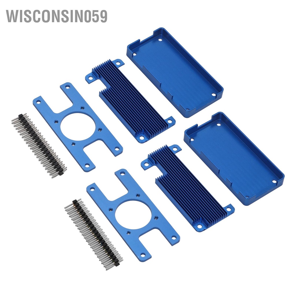 Wisconsin059 Vỏ máy vi tính nhôm CNC Làm mát thụ động V3 cho Raspberry Pi Zero 2W Blue