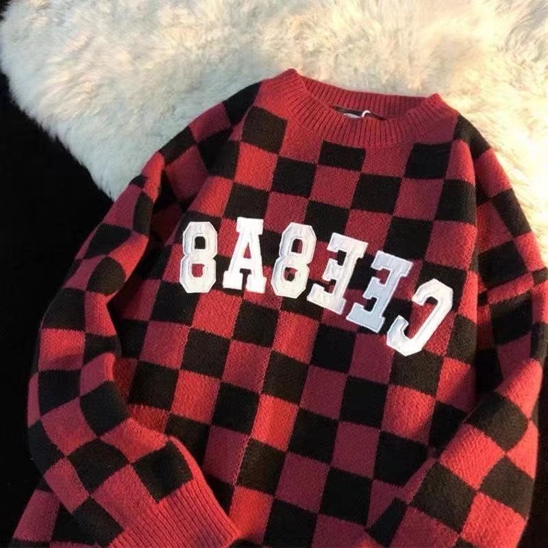 Áo len dài tay kẻ sọc cổ tròn nam màu sweater áo len nữ