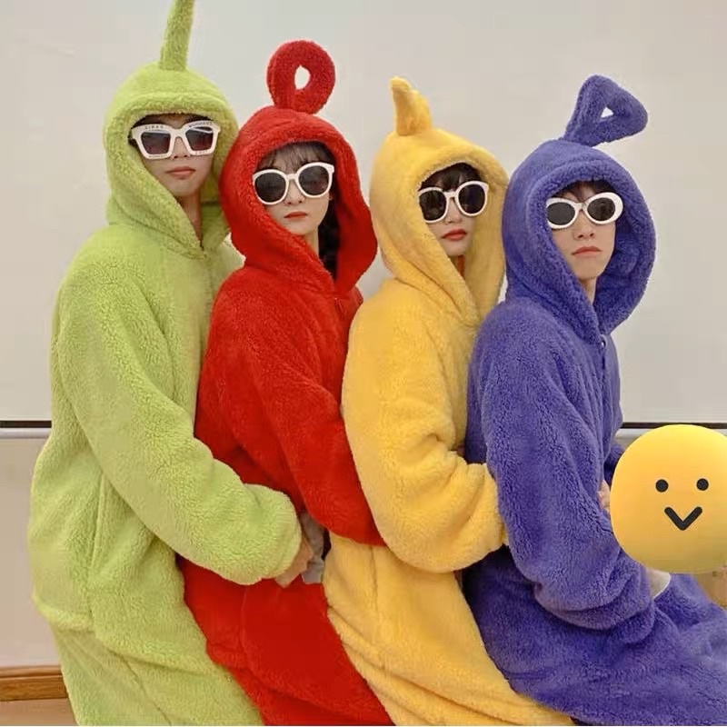 Bộ ngủ bông liền người hình các em bé rối Teletubbies
