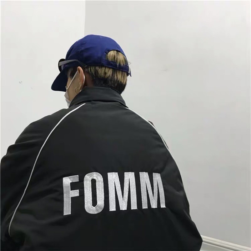 Áo khoác phao màu đen in chữ FOMM couple | Áo khoác đôi Unisex Ulzzang siêu chất ❤️