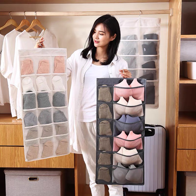 Sale !!! Túi Treo Đồ Lót-Tất 2 Mặt 30 Ngăn Tiện Ích (SP001692 ) Shop Phúc Yến