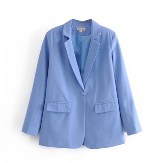 SET BLUE PASTEL BLAZER+CORSET+SHORT