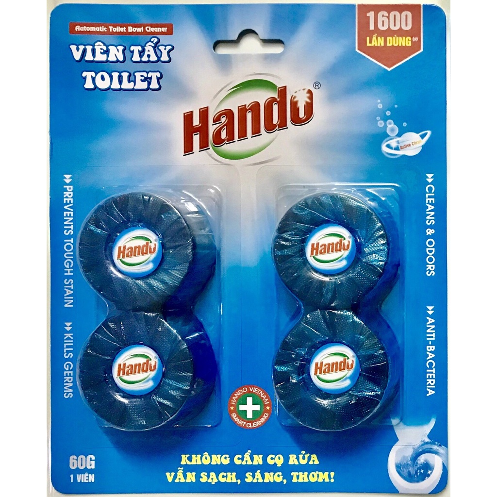 Combo 2 vỉ 8 viên tẩy xanh và làm thơm toilet Hando