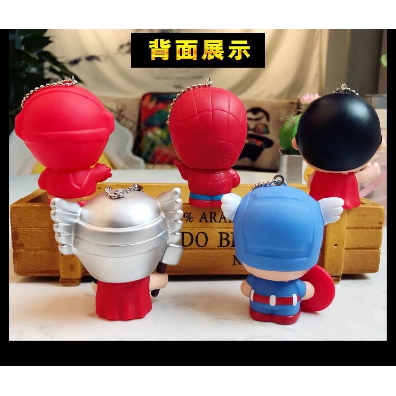 Móc treo chìa khóa siêu snh hùng Marvel chibi đầu bự cute lạc lối (Có sẳn)