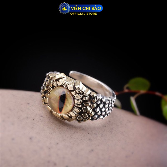 Nhẫn bạc nam hình mắt Rồng chất liệu bạc Thái 925 phong cách độc đáo thương hiệu Viễn Chí Bảo N100905
