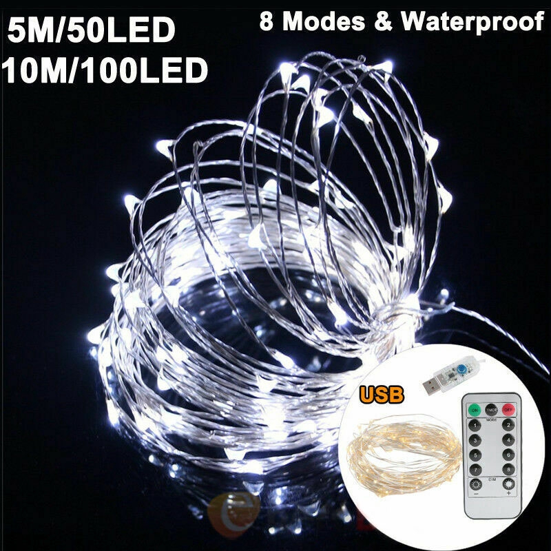 USB LED String Light Colorful Waterproof LED Copper Wire Strings Holiday Lighting Fairy Christmas Party Wedding Decor