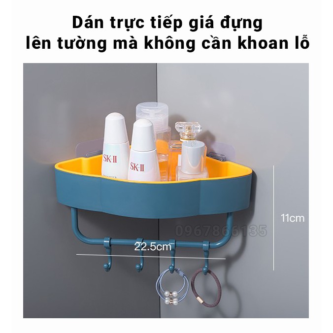 Kệ góc treo tường nhà tắm, nhà bếp Giá đựng đồ tam giác góc tường