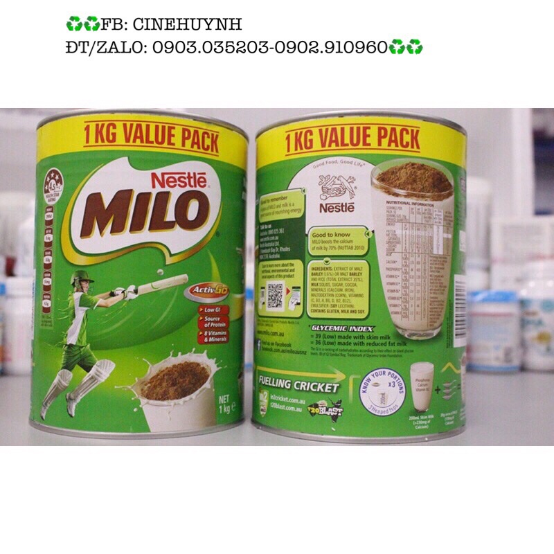 SỮA BỘT MILO ÚC 1KG (DATE 2022)