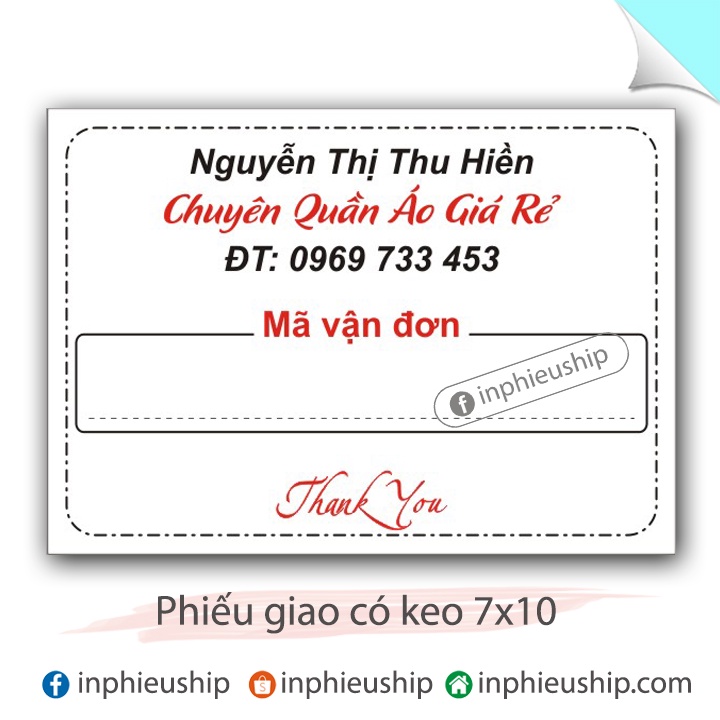 Phiếu keo A7 in tên riêng