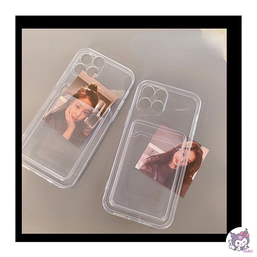 Ốp Lưng For Xiaomi 12 Lite Redmi 10C 10A 10 9C A1 A1+ Note 11s 11 12 10 9 8Pro 9T 9A 9 11 Lite 11T Pro Poco M3 X3Pro NFC Ins Put In Photos Transparent Card Holder Case Soft TPU Shockproof Back Cover