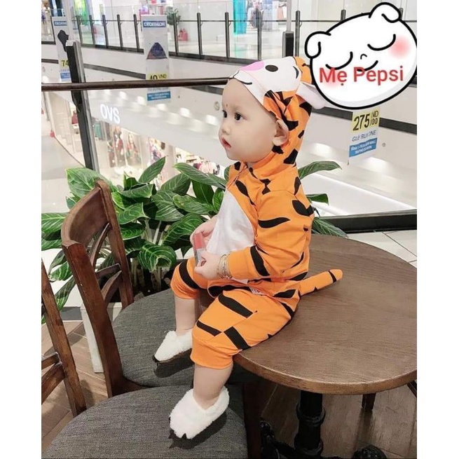 Body thú cưng hổ, panda, ếch xanh, ếch cam size 8-12kg cho bé