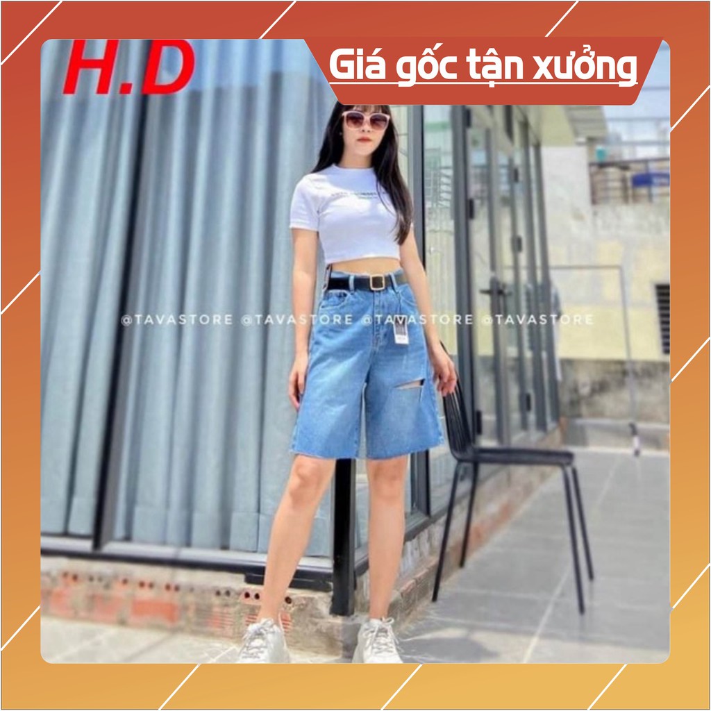 Sét áo croptop your + quần đùi bò rách HĐ12