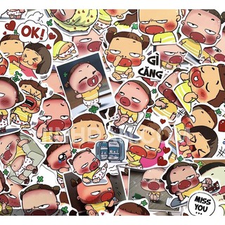 sticker Quỳnh Aka set 30-60 cái decal ép lụa / hình dán Quỳnh Aka