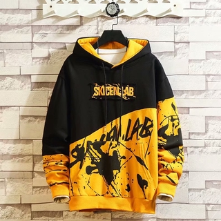 Áo hoodie tay dài họa tiết mực in phong cách thời trang châu Âu cho nam