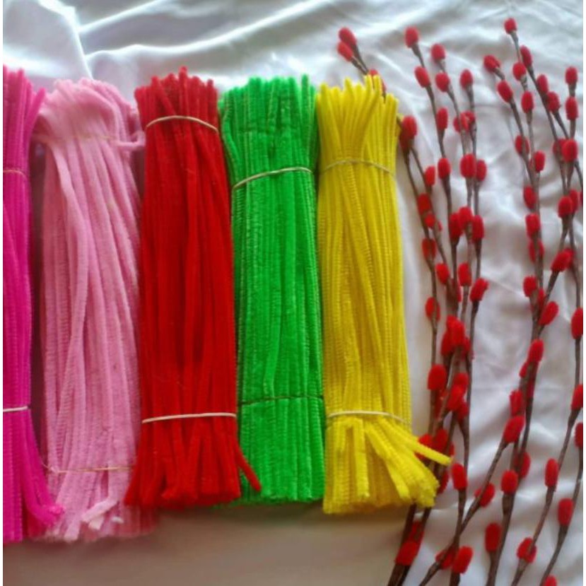 Băng keo sáp làm nụ tầm xuân - quấn cành hoa giấy
