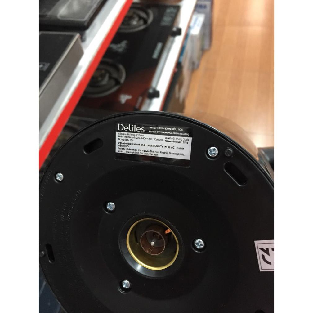 Ấm siêu tốc Delites 1.7 lít ST17DB01 Màu Đen