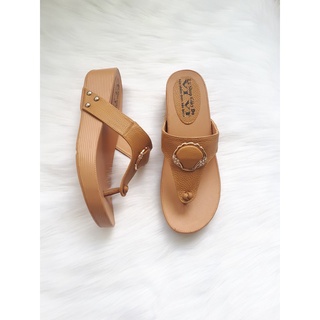 Dép kẹp nữ đế xuồng da bò thật cao cấp VI VID 034