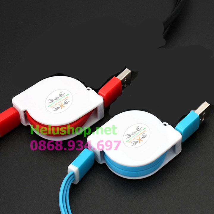 Cáp sạc đa năng cuộn rút 3 trong 1 (Lightning, MicroUSB,Type C) Siêu Bền Nhỏ Gọn Thời Trang