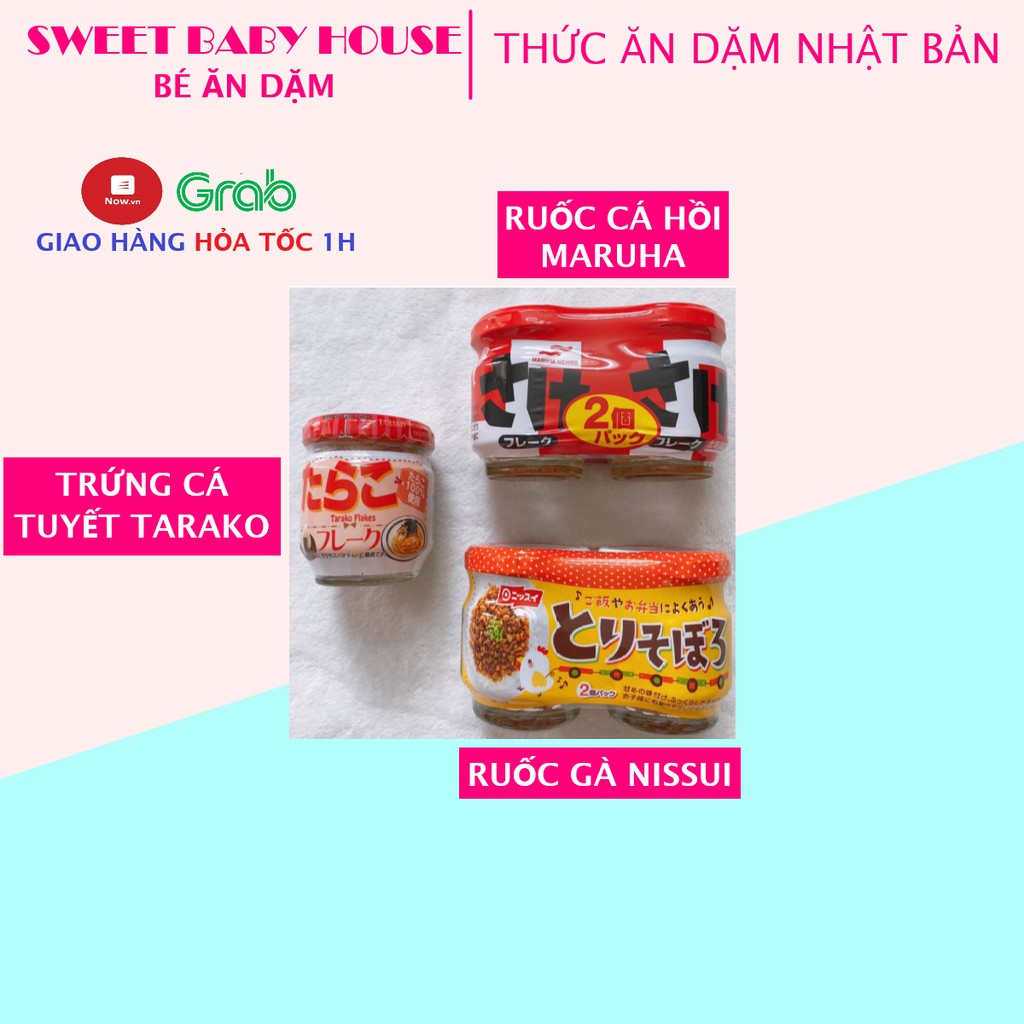 Ruốc cá hồi Maruha, ruốc gà Nissui , trứng cá tuyết Tarako Happy Food Nhật Bản cho bé ăn dặm - Sweet Baby House