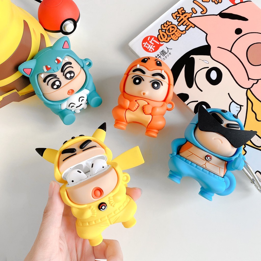 Vỏ silicone airpods 1/2/PRO Pokemon bạo lực siêu ngầu - [Tặng kèm móc khoá] Case Inpods 12 i12 mềm mịn