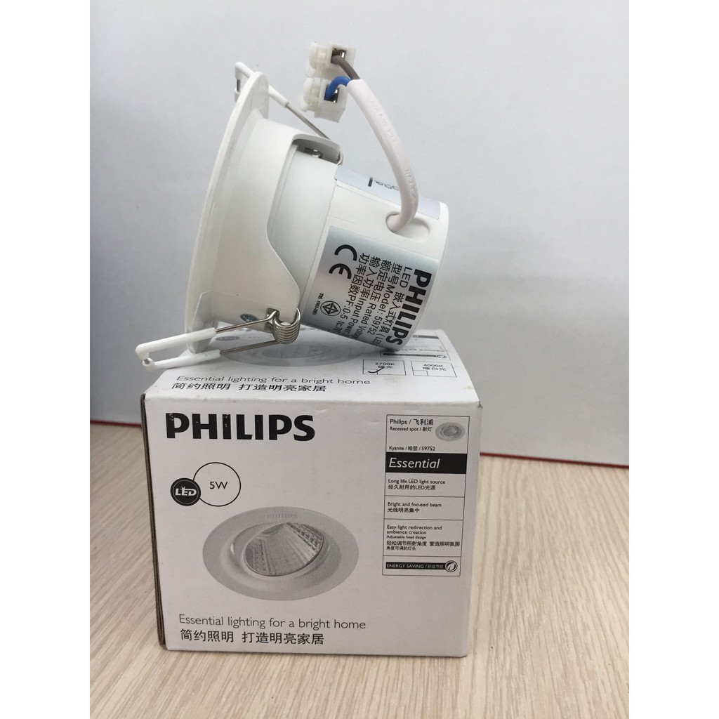 ĐÈN SPOTLIGHT ÂM TRẦN 5W PHILIPS ĐIỀU CHỈNH GÓC CHIẾU ÁNH SÁNG 2700K