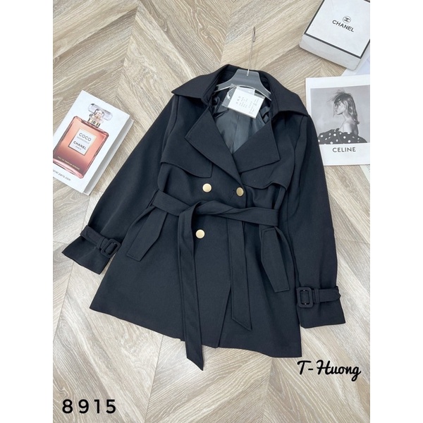 Áo măng tô nữ dáng lỡ, phong cách Hàn Quốc, chất kaki cao cấp