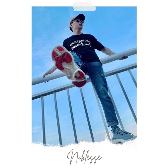 GIÀY THỂ THAO NAM CHẠY BỘ CỔ THẤP MÀU XÁM THỜI TRANG NOBLESSE TD05102