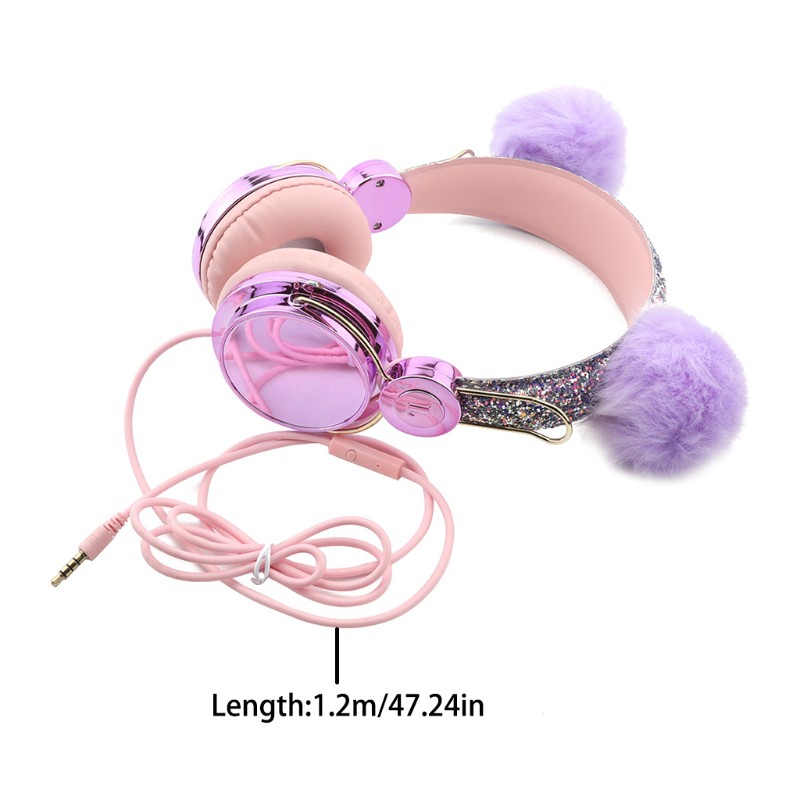 VIVI New cartoon headset computer children's headset wired plush cute headset