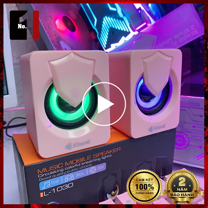 Loa Máy Tính Để Bàn Mini 2.0 Kisonli L1030 Led Rgb Loa Vi Tính Gaming Nghe Nhạc Dễ Thương