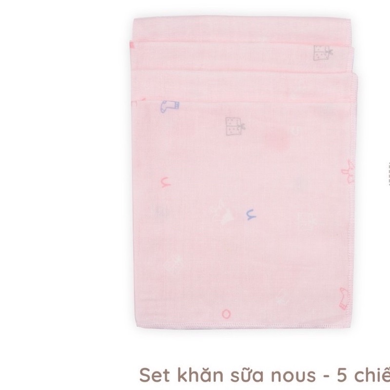 Khăn sữa Nu xô, Set 5 chiếc khích thước 30cm x30cm NOUS- ib nếu cần màu nào ạ