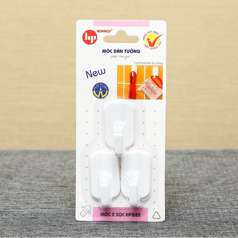 Vỉ móc Dán tường loại vỉ 2 móc, 3 móc, 4 móc 5 móc - Hooks