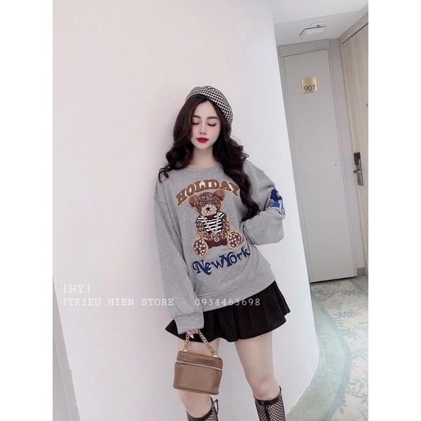 Áo nỉ thêu gấu