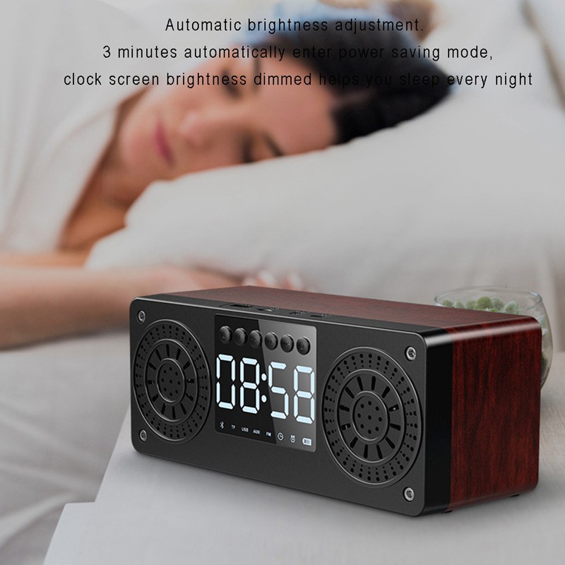 Loa Bluetooth Không Dây Vỏ Gỗ Âm Thanh Sống Động Chất Lượng Cao