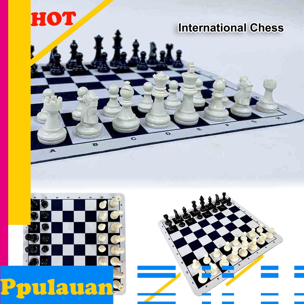 shopee13 23.5cm Vintage Chess Simple Drop Resistant PS Portable Chess Set Educational Toy for Kids