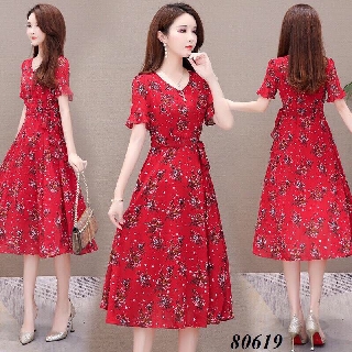 [Mẩu Mới] Đầm Chiffon Nữ Tay Lỡ Dáng Dài Qua Gối Bán Chạy Nhất - 80619