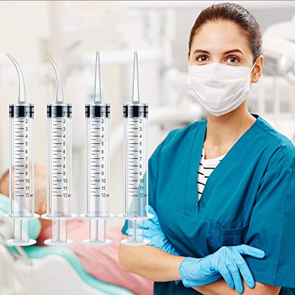 [Hàng mới về] 10 ống tiêm nhựa đầu cong/ thẳng 12ml hiệu quả