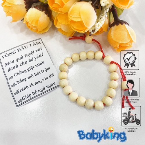 Vòng Dâu Tằm Cho Bé - Vòng Đeo Tránh Gió Khi Ra Ngoài Giúp Bé Hết Khóc Đêm ,Giật Mình ,Mang Lại Sức Khỏe Cho Bé