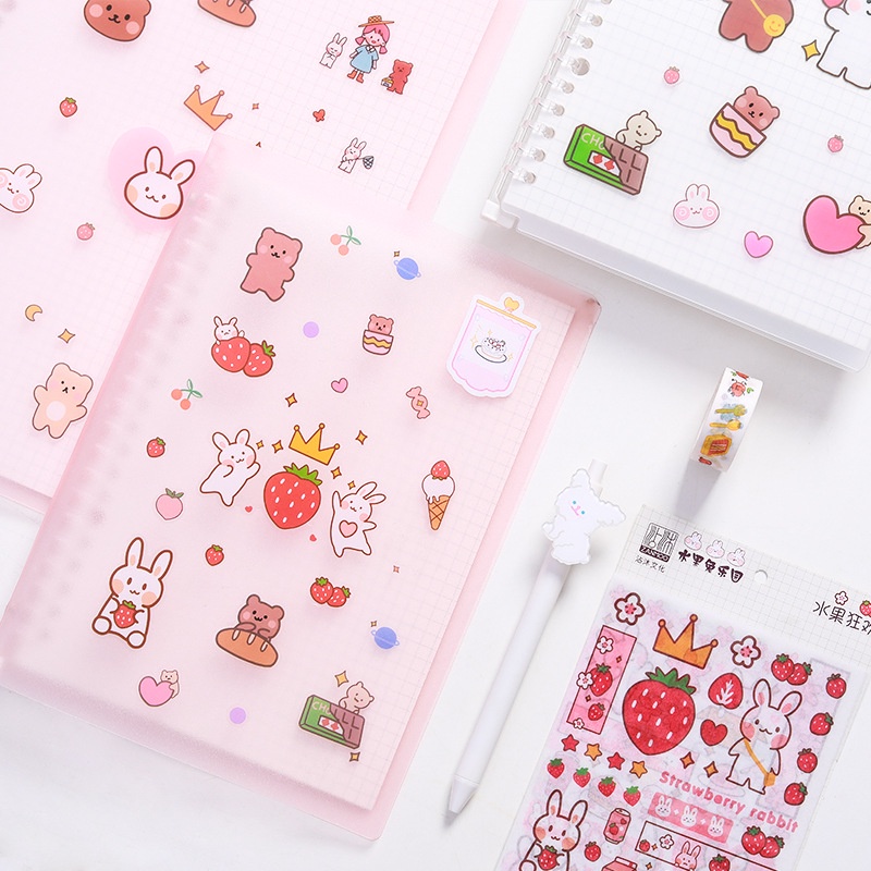 Sticker cute dán trang trí dễ thương túi 4 tấm hình với hàng trăm nhãn dán cưng xỉu