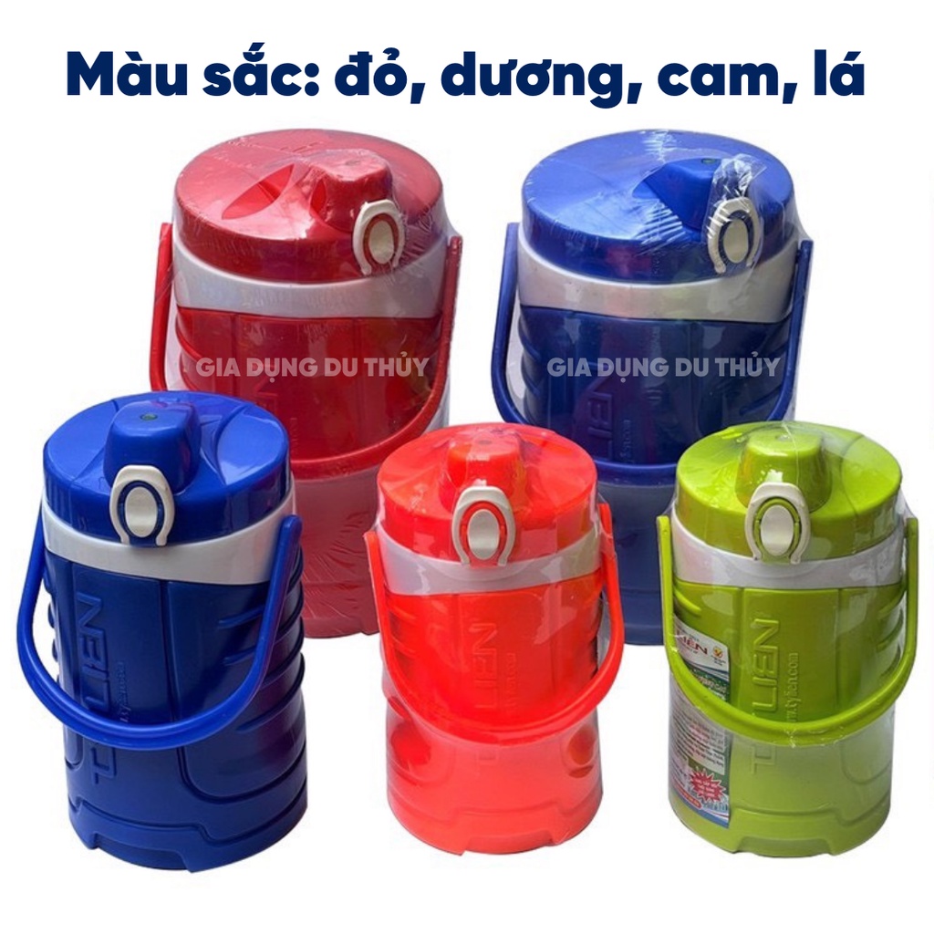 Bình đá giữ nhiệt có quai xách Rio, dung tích 1l - 1.5l - 2l - 3l, nhựa pp, pu chính phẩm an toàn thương hiệu Tý Liên